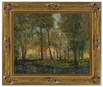 HANNY VANDER VELDE Wooded Landscape with a Country House.